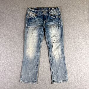 Miss Me Crop Womens Jeans Blue Tag Size 27 (30x26) Low Rise Stretch